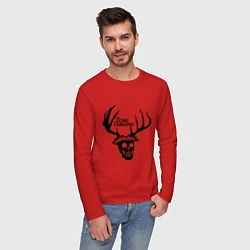 Лонгслив хлопковый мужской True Detective: Deer Skull, цвет: красный — фото 2