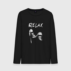 Лонгслив хлопковый мужской Relax, цвет: черный