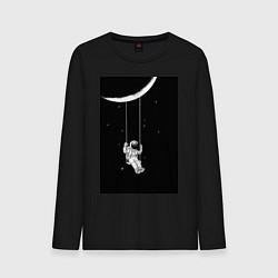 Мужской лонгслив Космонавт на качелях планета
