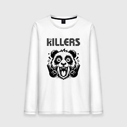 Лонгслив хлопковый мужской The Killers - rock panda, цвет: белый