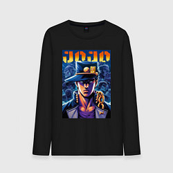 Лонгслив хлопковый мужской Jojo - Jotaro Kujo ai art, цвет: черный