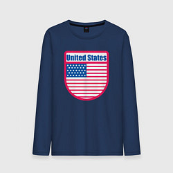 Лонгслив хлопковый мужской United States, цвет: тёмно-синий