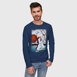 Лонгслив хлопковый мужской Баскетбол Тэцуя Куроко, цвет: тёмно-синий — фото 2