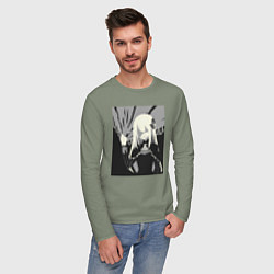 Лонгслив хлопковый мужской ReZero Ехидна, цвет: авокадо — фото 2
