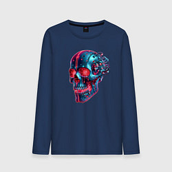 Мужской лонгслив Metal cyber skull - ai art