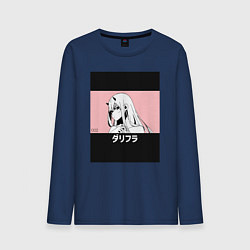 Лонгслив хлопковый мужской Франкс Зеро Ту, цвет: тёмно-синий