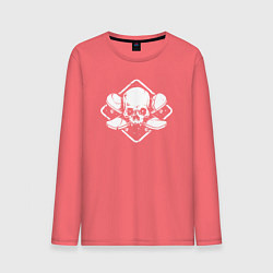 Лонгслив хлопковый мужской Skater death, цвет: коралловый