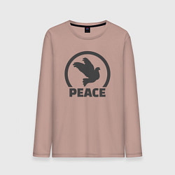 Лонгслив хлопковый мужской Peace bird, цвет: пыльно-розовый