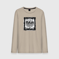 Лонгслив хлопковый мужской Вихрь осени, цвет: миндальный
