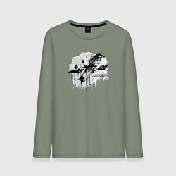 Лонгслив хлопковый мужской Велоглюк, цвет: авокадо