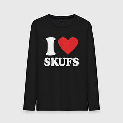 Лонгслив хлопковый мужской I love - skufs, цвет: черный