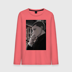 Лонгслив хлопковый мужской Ведьма и чудовище Ашаф, цвет: коралловый