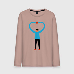 Мужской лонгслив Сердечко в руках