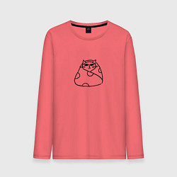 Мужской лонгслив Серьезный деловой кот в пледе и очках