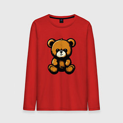 Лонгслив хлопковый мужской Тедди медведь, цвет: красный