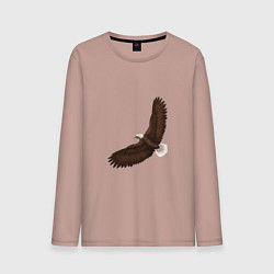 Лонгслив хлопковый мужской Классный красивый орел гордая птица, цвет: пыльно-розовый