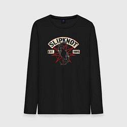 Лонгслив хлопковый мужской Slipknot rock band, цвет: черный