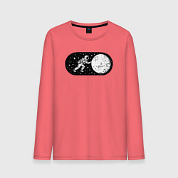 Лонгслив хлопковый мужской Режим космоса включен, цвет: коралловый