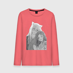 Лонгслив хлопковый мужской Очень приятно Бог Томоэ, цвет: коралловый