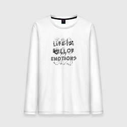 Лонгслив хлопковый мужской Веселые и забавные птички, цвет: белый