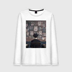 Лонгслив хлопковый мужской Патриотизм Мориарти Шерлок, цвет: белый