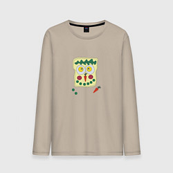 Лонгслив хлопковый мужской Бутерброд веселый, цвет: миндальный