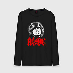 Лонгслив хлопковый мужской ACDC Angus Young rock, цвет: черный