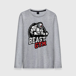 Мужской лонгслив Лучший тренажерного зала - лев