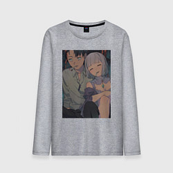 Лонгслив хлопковый мужской Re:Zero Субару Нацуки Эмилия, цвет: меланж