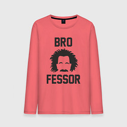 Лонгслив хлопковый мужской Эйнштейн брофессор, цвет: коралловый
