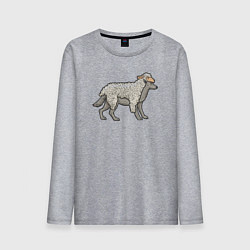 Лонгслив хлопковый мужской Волк в шкуре овцы, цвет: меланж