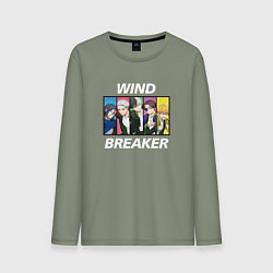 Лонгслив хлопковый мужской Wind Breaker, цвет: авокадо