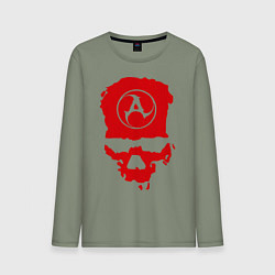 Лонгслив хлопковый мужской Amatory Skull, цвет: авокадо