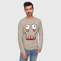 Лонгслив хлопковый мужской John Zoidberg Face, цвет: миндальный — фото 2