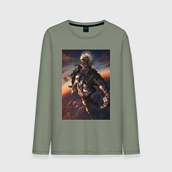 Лонгслив хлопковый мужской Магическая битва Сатору Годзё сильнейший, цвет: авокадо