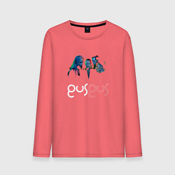 Лонгслив хлопковый мужской Gus Gus - A band, цвет: коралловый