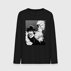 Лонгслив хлопковый мужской Магическая битва Тодзи Фусигуро Сукуна Рёмэн, цвет: черный