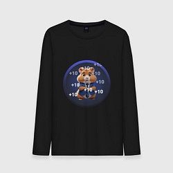 Лонгслив хлопковый мужской Hamster Kombat, цвет: черный