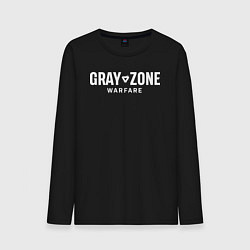 Лонгслив хлопковый мужской Gray zone warfare logo, цвет: черный