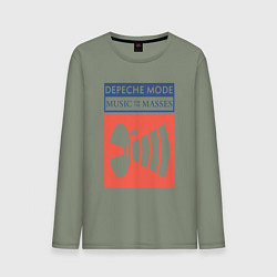 Лонгслив хлопковый мужской Depeche Mode - Music for the masses merch, цвет: авокадо