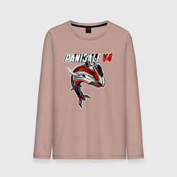 Лонгслив хлопковый мужской Ducati Panigale shark, цвет: пыльно-розовый