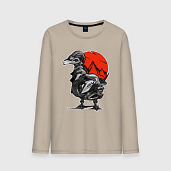 Лонгслив хлопковый мужской BMW GS Гусь, цвет: миндальный