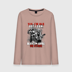 Лонгслив хлопковый мужской Depeche Mode - Martin on stage, цвет: пыльно-розовый