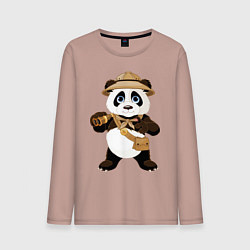 Мужской лонгслив Веселая панда следопыт