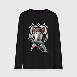 Лонгслив хлопковый мужской Bully is an NHL forward - ai art, цвет: черный