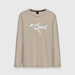 Лонгслив хлопковый мужской Superjet-100 белый, цвет: миндальный