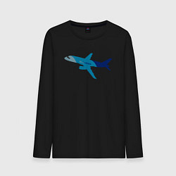 Лонгслив хлопковый мужской Superjet-100 синий, цвет: черный
