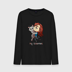 Лонгслив хлопковый мужской My Valentine, цвет: черный