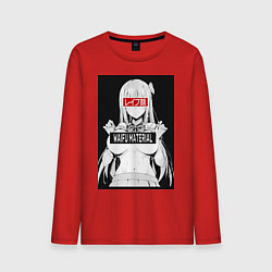 Лонгслив хлопковый мужской Senpai waifu, цвет: красный