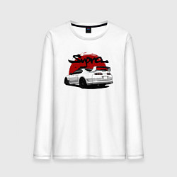 Лонгслив хлопковый мужской Автомобиль Toyota Supra, цвет: белый